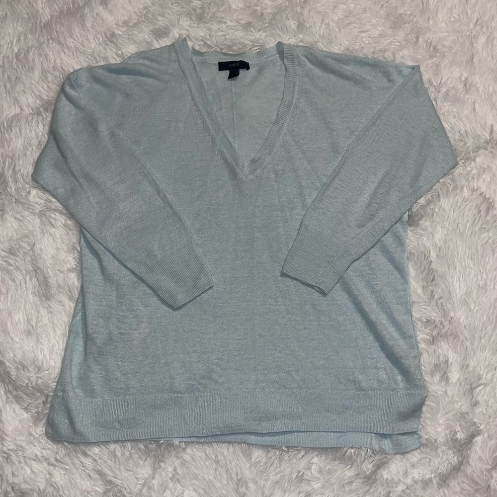 J. Crew Light Blue V-Neck Sweater